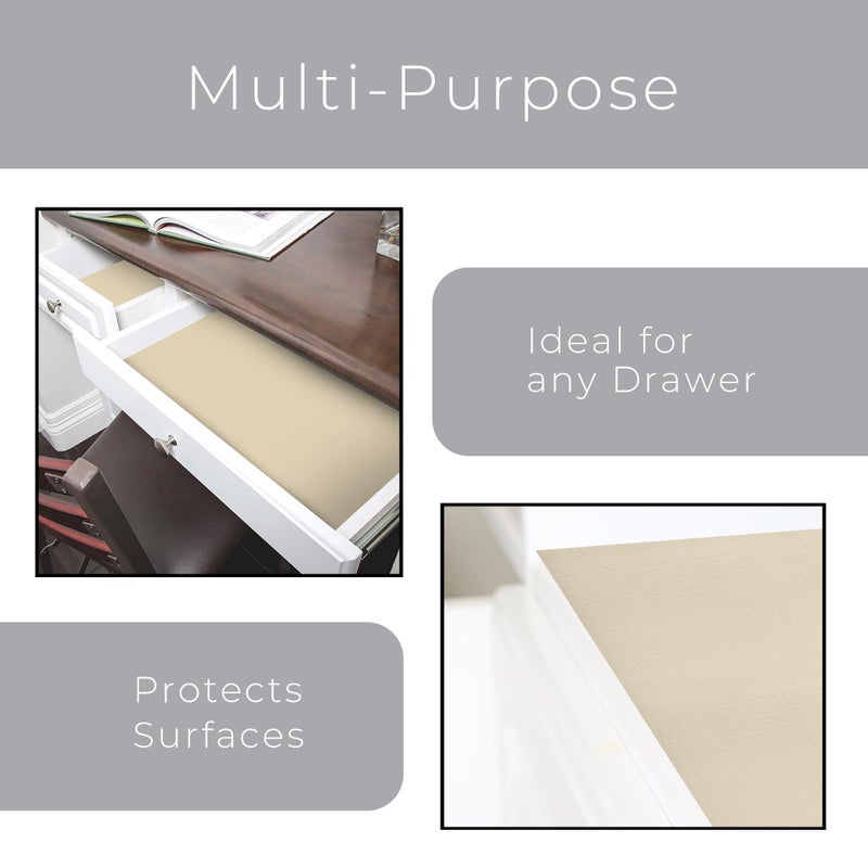 Smart Design Bonded Grip Shelf Liner - 12 Inch x 10 Feet - Non Adhesive, Strong Grip Bottom, Easy Clean Kitchen Drawer, Cabinet, Cupboard Dresser Protector Cover, Non Slip Rubber Mat - Taupe - Image 4